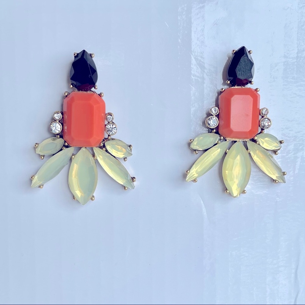 J. Crew Iridescent Gemstone Statement Earrings